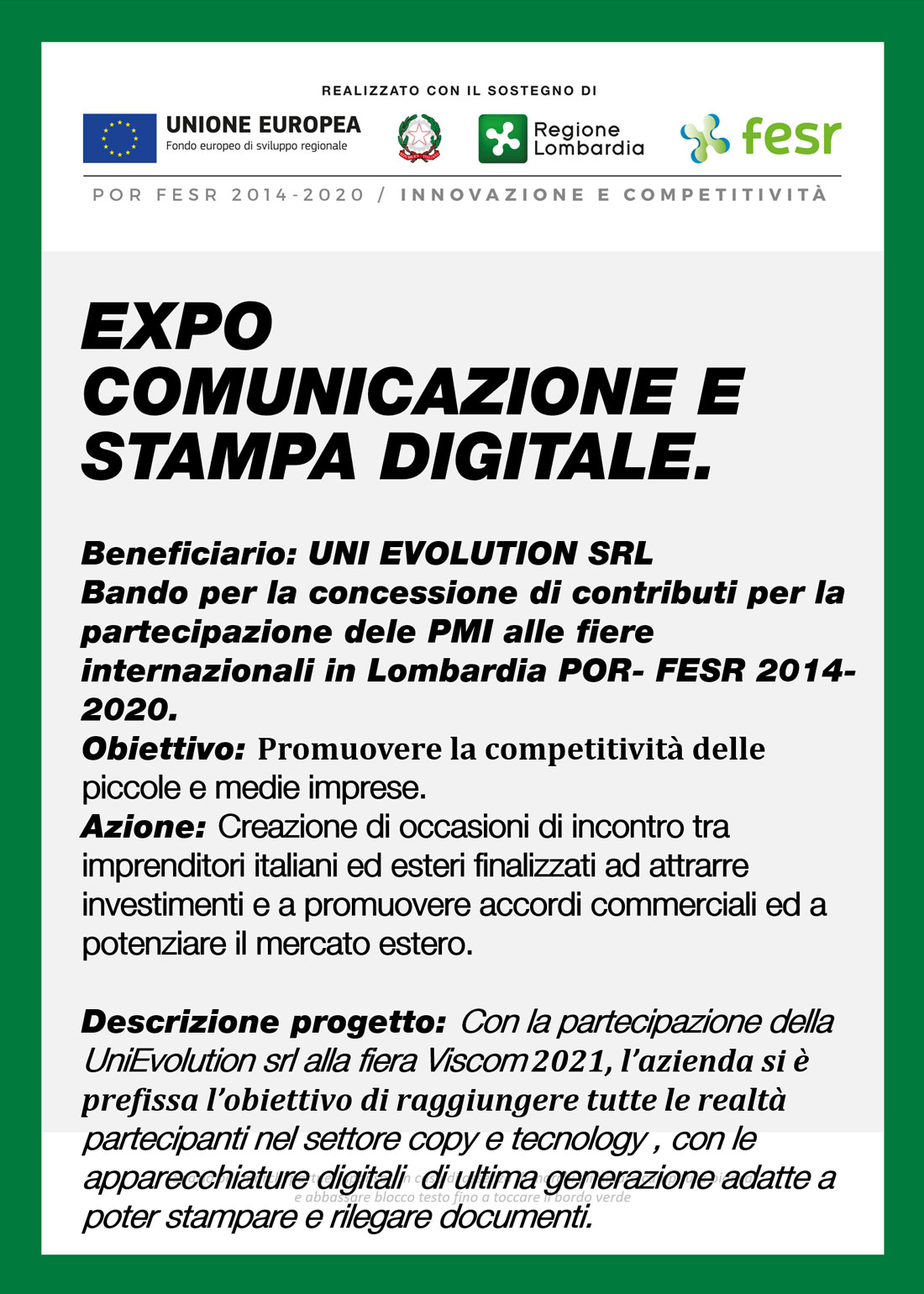 EXPO COMUNICAZIONE E STAMPA DIGITALE